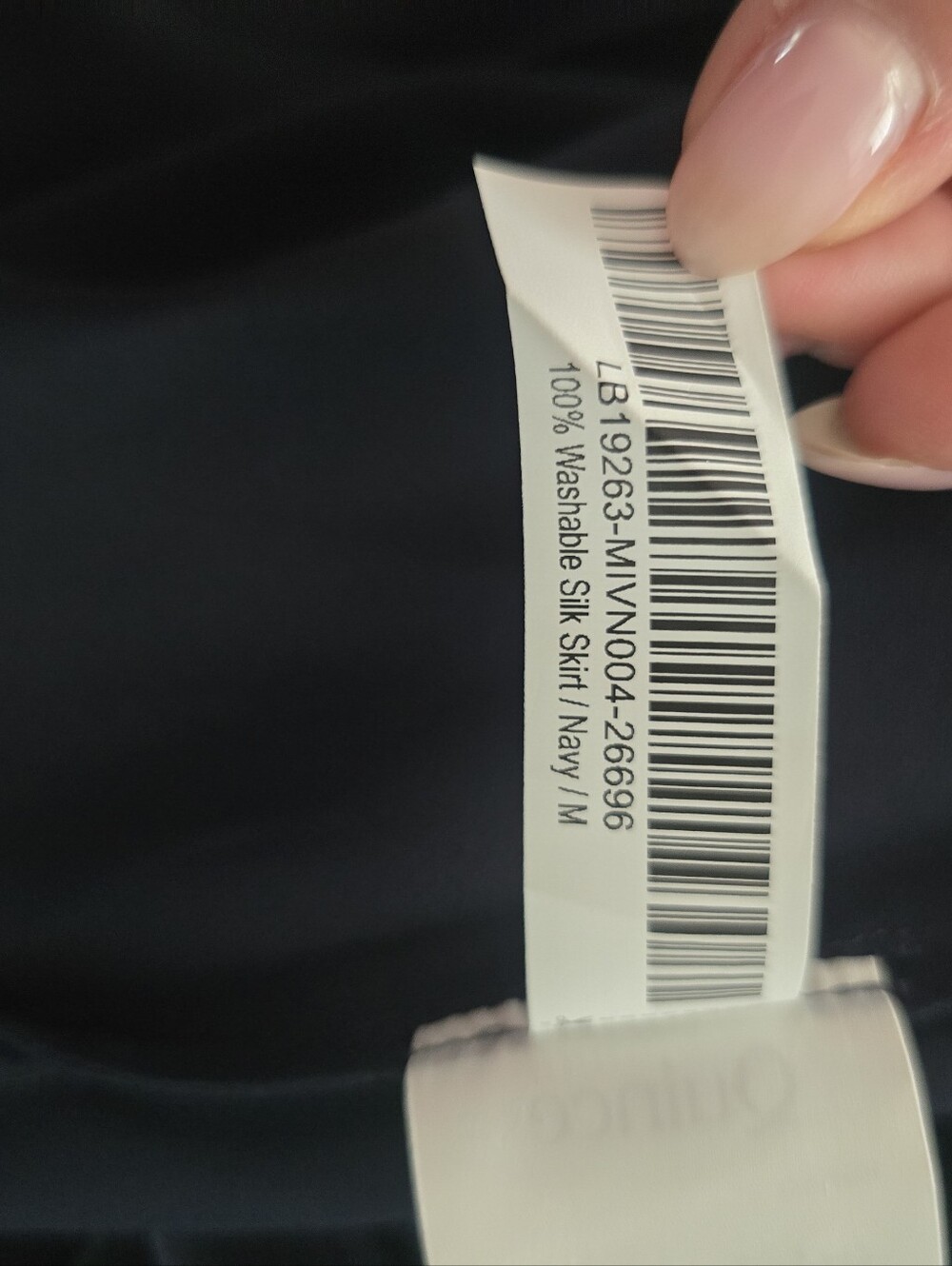 Quince Navy Washable Silk Midi Skirt - Picture 3 of 4
